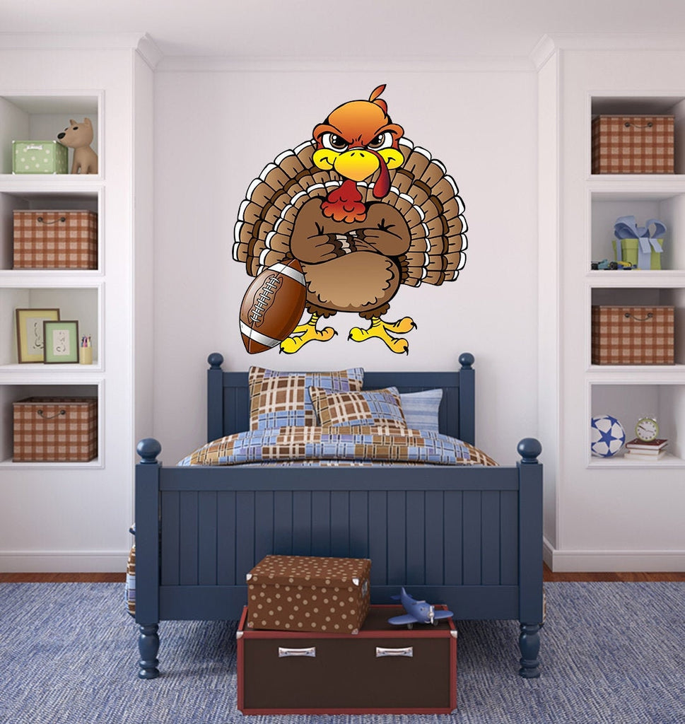 Turkey Football Sticker, Turkey Football Decal, Turkey Football Decor