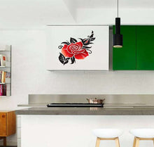 Load image into Gallery viewer, Red Rose Wall Decal, Red Rose Wall sticker, Red Rose wall decor