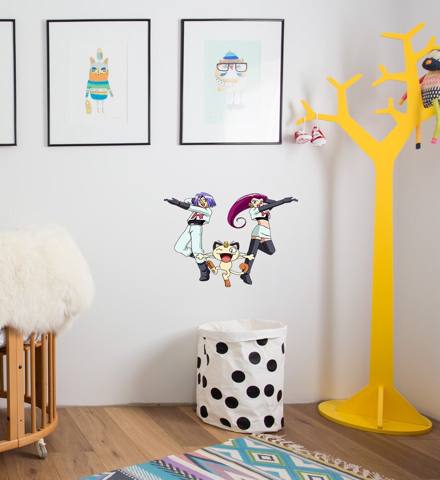 Anime Kids and Cat Wall Decal, Anime Kids and Cat Wall sticker, Anime Kids and Cat wall decor