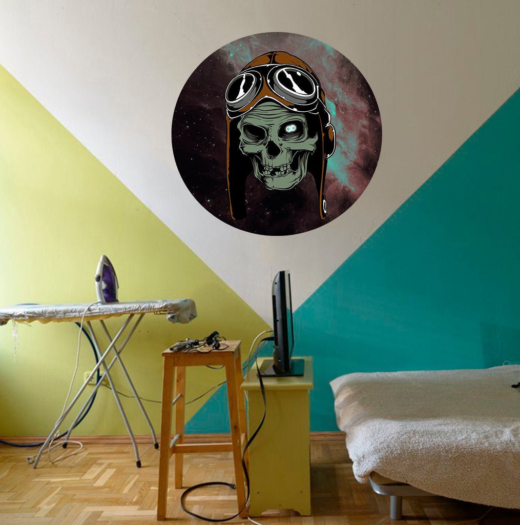 Skull Pilot Wall Decal, Skull Pilot Wall sticker, Skull Pilot wall decor
