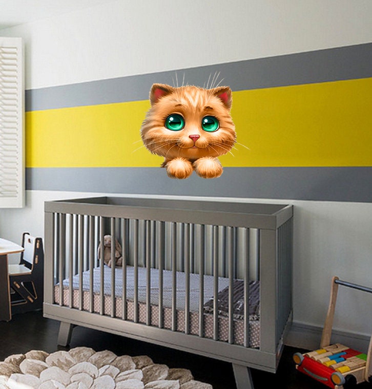 Kitty Wall Decal, Kitty Wall sticker, Kitty wall decor