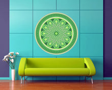 Load image into Gallery viewer, Green Mandala Wall Decal, Green Mandala Wall sticker, Green Mandala wall decor