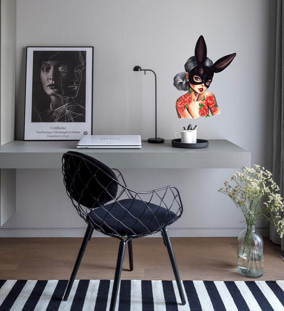 Sexy Anime Bunny Decal, Sexy Anime Bunny Sticker, Sexy Anime Bunny Wall Decor