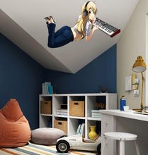 Load image into Gallery viewer, Anime Piano Girl Decal, Anime Piano Girl Sticker, Anime Piano Girl Wall Decor