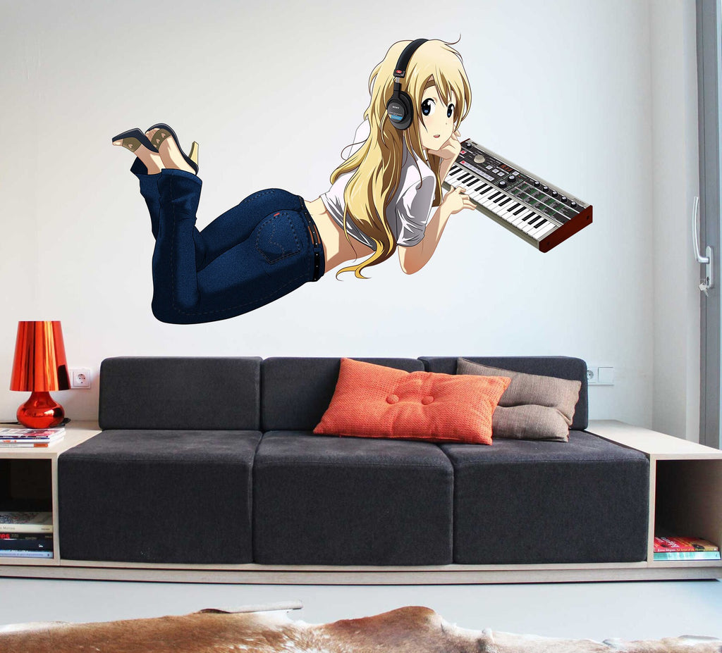 Anime Piano Girl Decal, Anime Piano Girl Sticker, Anime Piano Girl Wall Decor