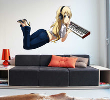 Load image into Gallery viewer, Anime Piano Girl Decal, Anime Piano Girl Sticker, Anime Piano Girl Wall Decor