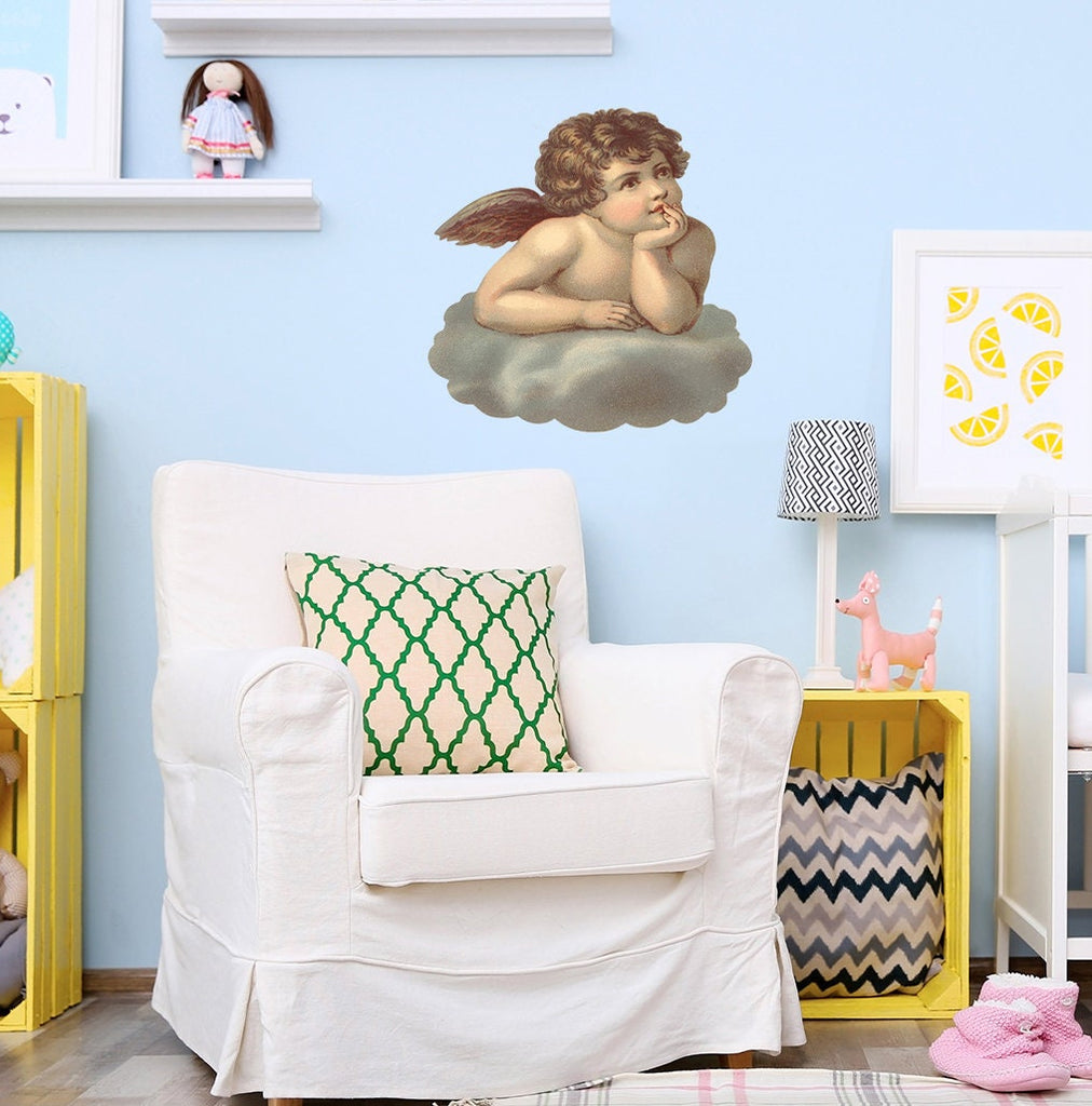 Cherub on a Cloud Decal, Cherub on a Cloud Sticker, Cherub on a Cloud Wall Decor