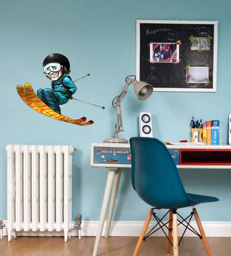 Skier Wall Decal, Skier Wall sticker, Skier wall decor