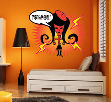 Load image into Gallery viewer, Angry girl Wall Decal, Angry girl Wall sticker, Angry girl wall decor