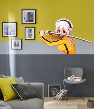 Load image into Gallery viewer, Anime Samurai Girl Decal, Anime Samurai Girl Sticker, Anime Samurai Girl Wall Decor