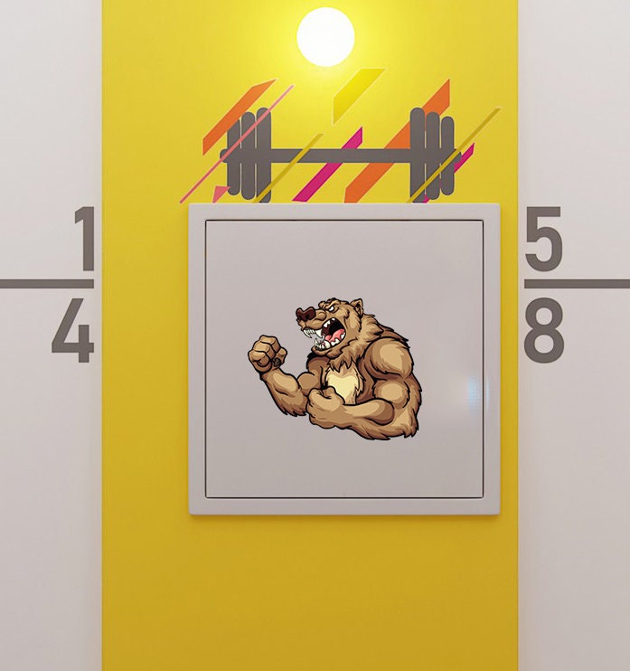 Bear Sticker, Bear Decal, Cartoon Bear Boys Room Decor