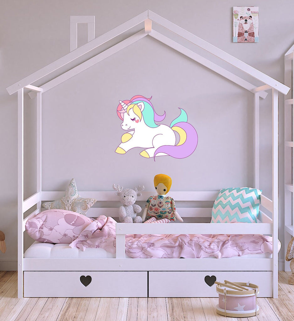 Rainbow Unicorn Wall Decal, Rainbow Unicorn Wall sticker, Rainbow Unicorn wall decor