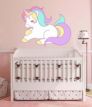 Load image into Gallery viewer, Rainbow Unicorn Wall Decal, Rainbow Unicorn Wall sticker, Rainbow Unicorn wall decor