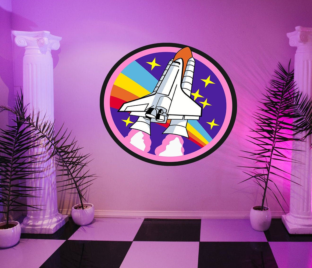 Spaceship Sticker, Spaceship Decal, Spaceship Nursery Decal, Decor