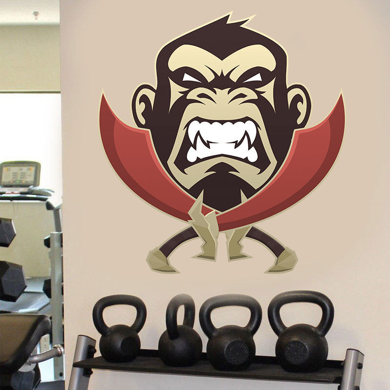 Fighting Monkey Wall Decal, Fighting Monkey Sticker, Monkey Wall Decor
