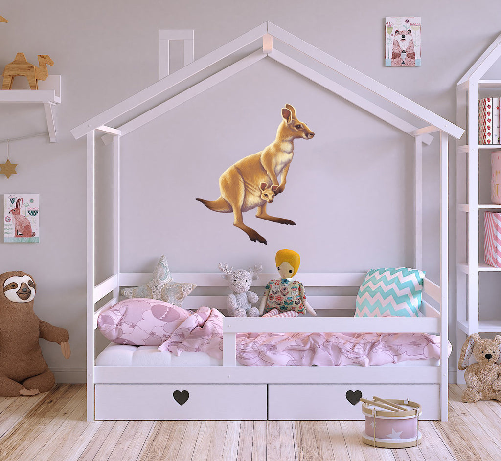 Kangaroo Decal, Kangaroo Sticker, Kangaroo Nursery Decor, Kangaroo for baby room