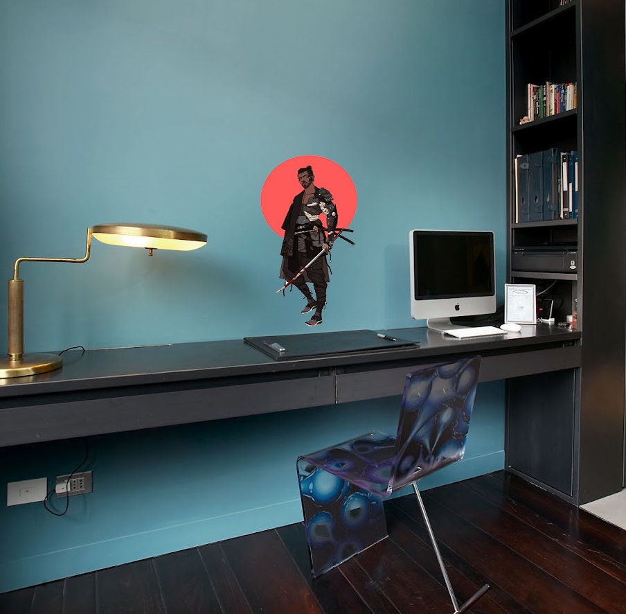 Japanese Samurai Decal, Japanese Samurai Sticker, Japanese Samurai Wall Decor