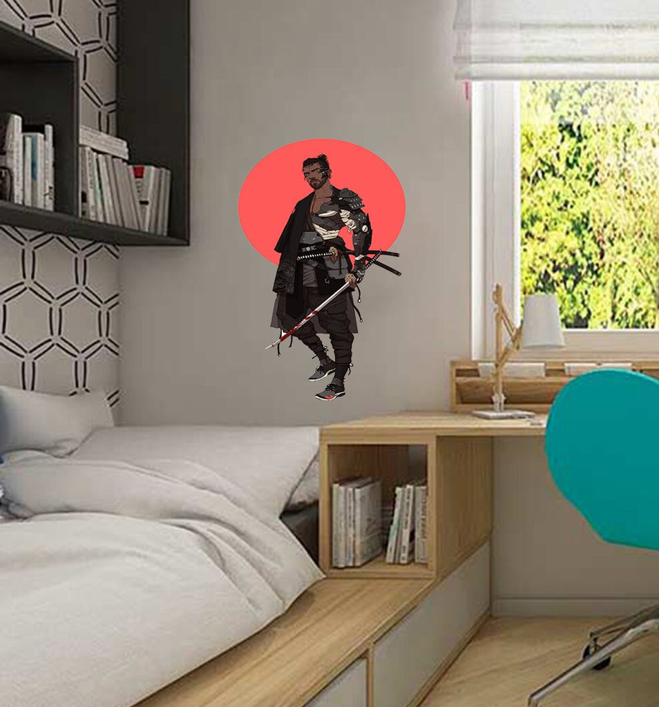 Japanese Samurai Decal, Japanese Samurai Sticker, Japanese Samurai Wall Decor