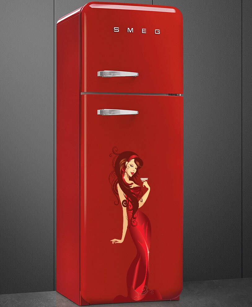 Lady in Red Dress Decal, Lady in Red Dress Sticker, Lady in Red Dress Wall Decor