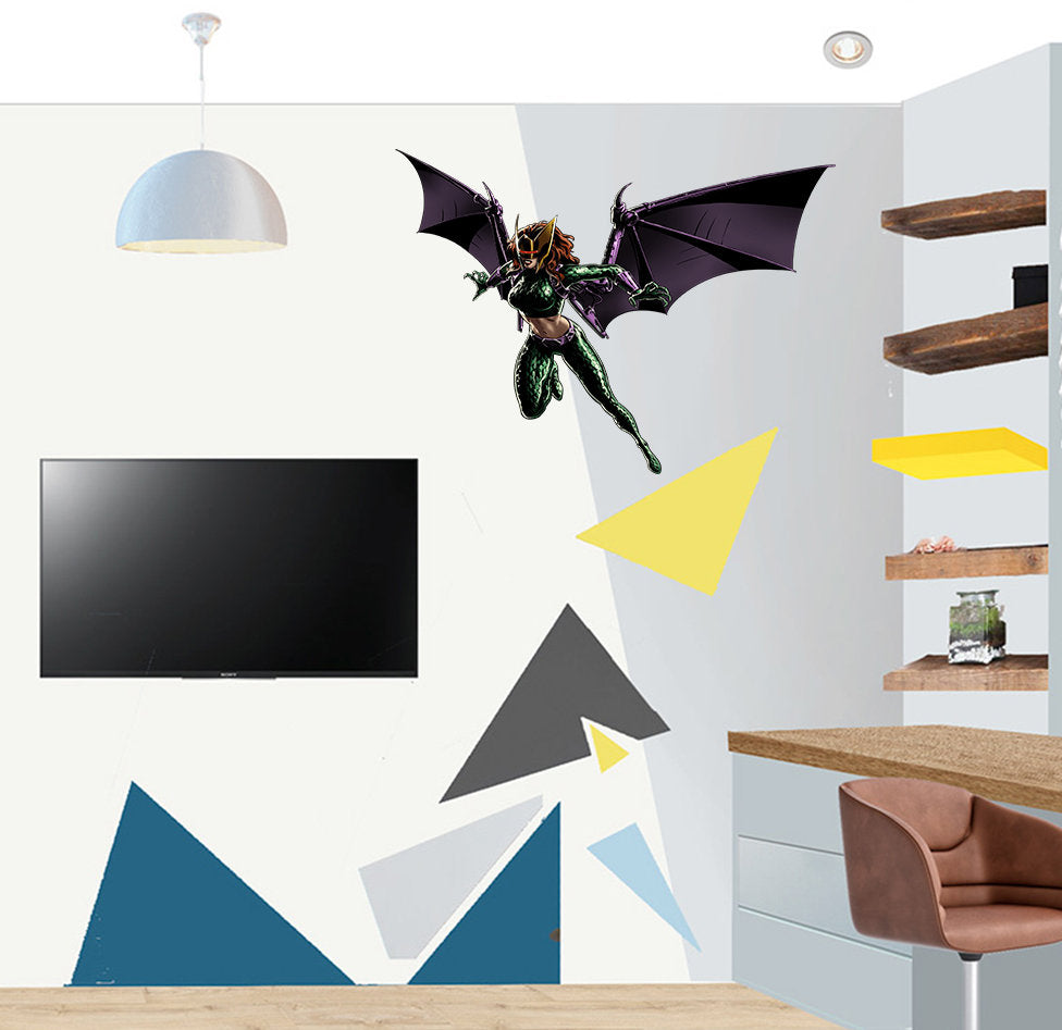 Bat Woman Wall Decal, Bat Woman Wall sticker, Bat Woman wall decor