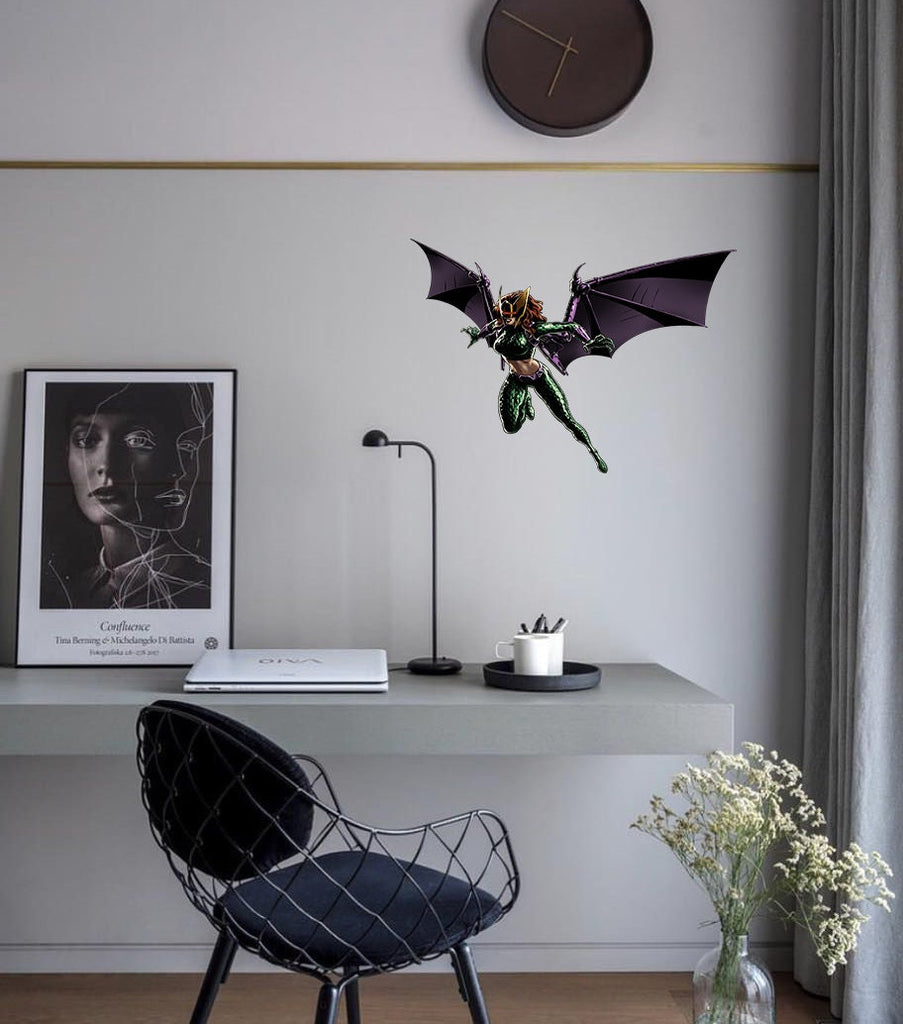 Bat Woman Wall Decal, Bat Woman Wall sticker, Bat Woman wall decor
