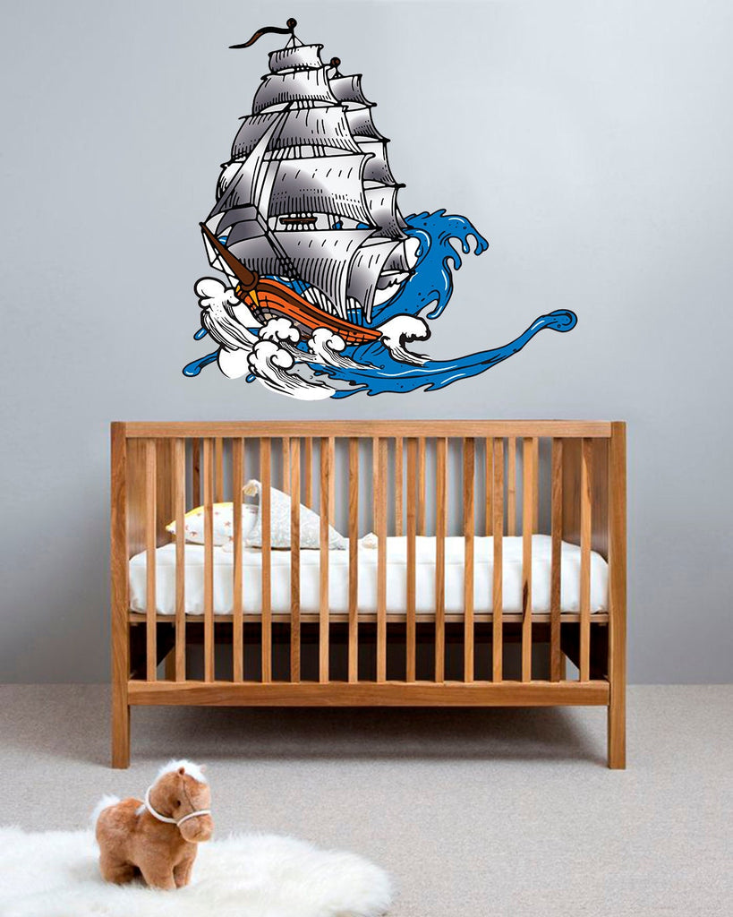 Ship Nursery Decal, Ship Nursery Sticker, Ship Nursery Wall Decor