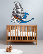 Load image into Gallery viewer, Ship Nursery Decal, Ship Nursery Sticker, Ship Nursery Wall Decor