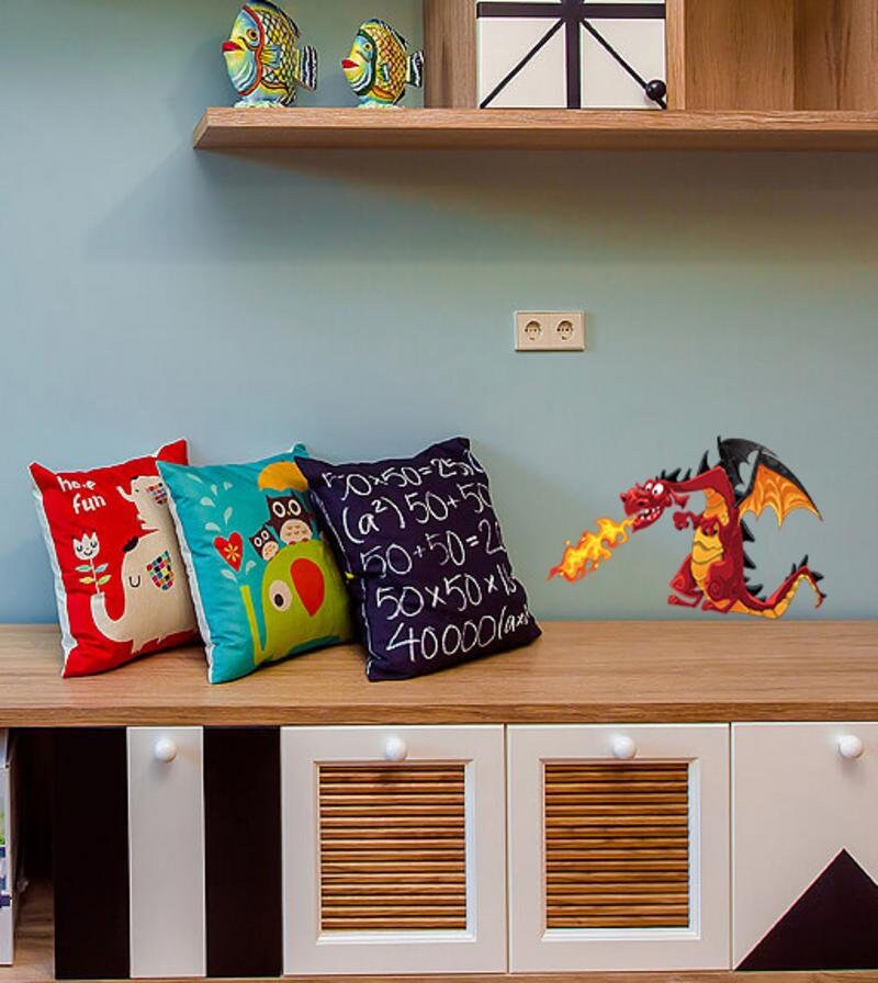 Firing Baby Dragon decal, Firing Baby Dragon Sticker, nursery Firing Baby Dragon