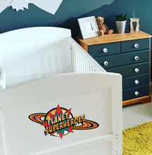 Load image into Gallery viewer, Superhero Planet Wall Decal, Superhero Planet Wall sticker, Superhero Planet wall decor