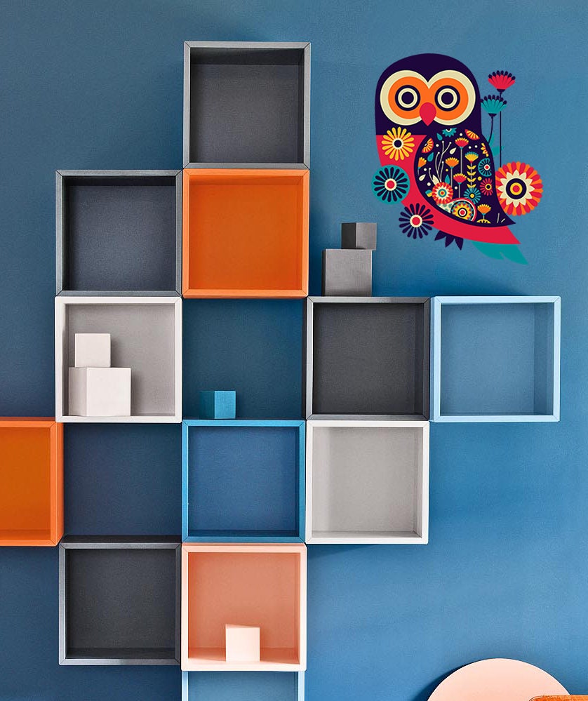 Boho Owl Wall Decal, Boho Owl Wall sticker, Boho Owl wall decor
