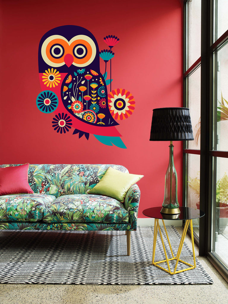 Boho Owl Wall Decal, Boho Owl Wall sticker, Boho Owl wall decor