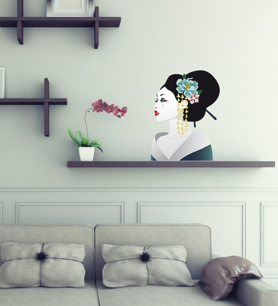 Geisha Wall Art, Geisha Wall Decor, Geisha Sticker, Geisha Decal