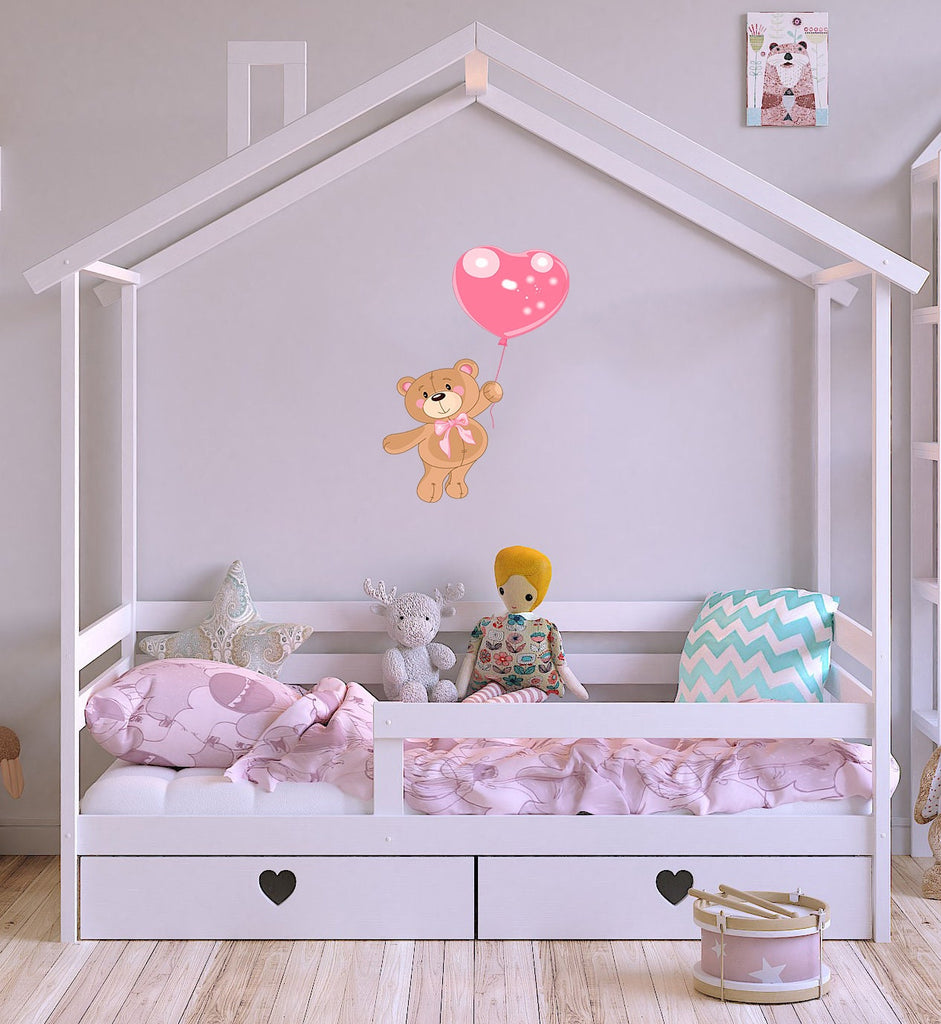 Teddy Bear Balloon Wall Decal, Teddy Bear Balloon Wall sticker, Teddy Bear Balloon wall decor