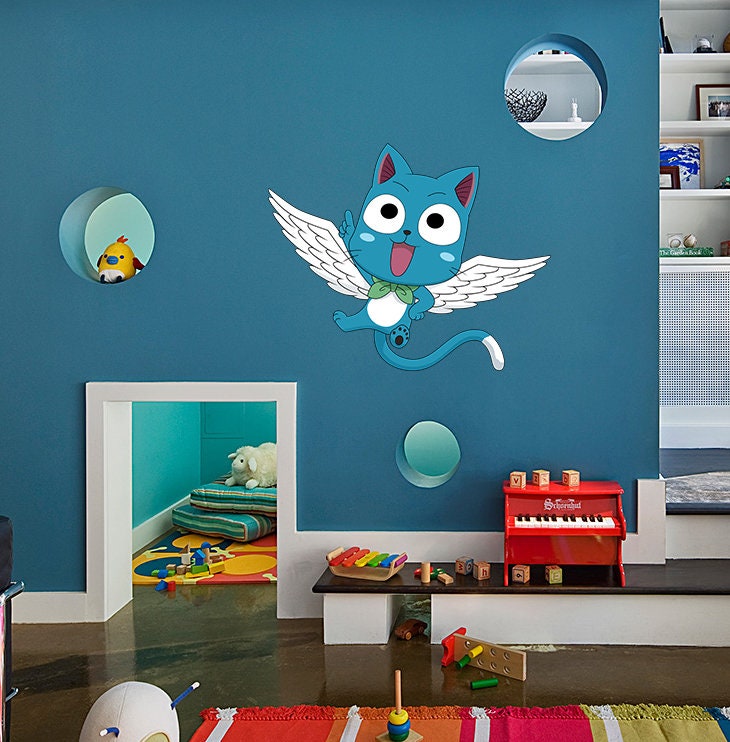 Angel Kitty Wall Decal, Angel Kitty Sticker, Angel Kitty Wall Decor