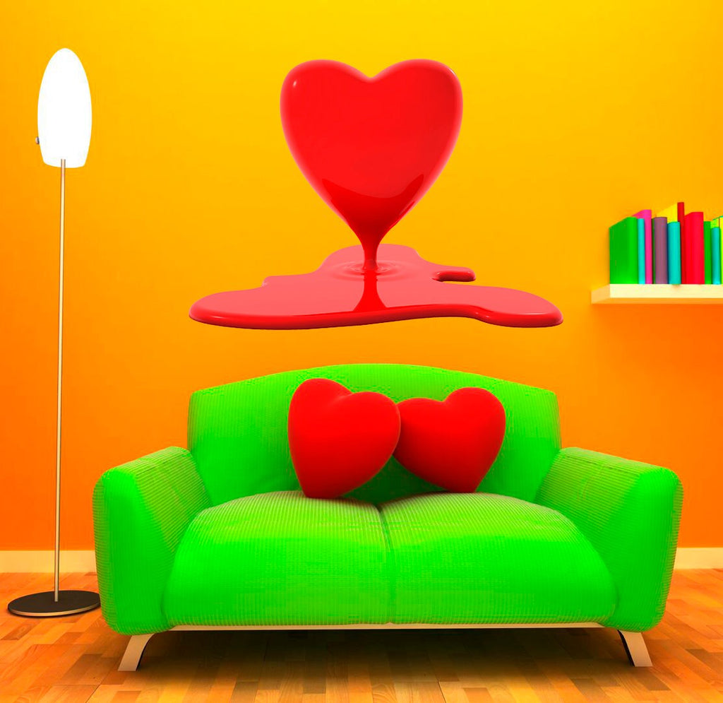 Painted Heart Decal, Painted Heart Sticker, Painted Heart Wall Decor