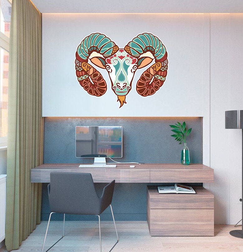 Ram Boho Decal, Ram Boho Sticker, Ram Boho Wall Decor