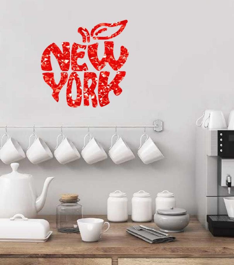 New York Apple Wall Decal, New York Apple Wall sticker, New York Apple wall decor