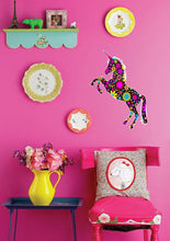 Load image into Gallery viewer, Floral Unicorn Decal, Floral Unicorn Sticker, Floral Unicorn Wall Decor