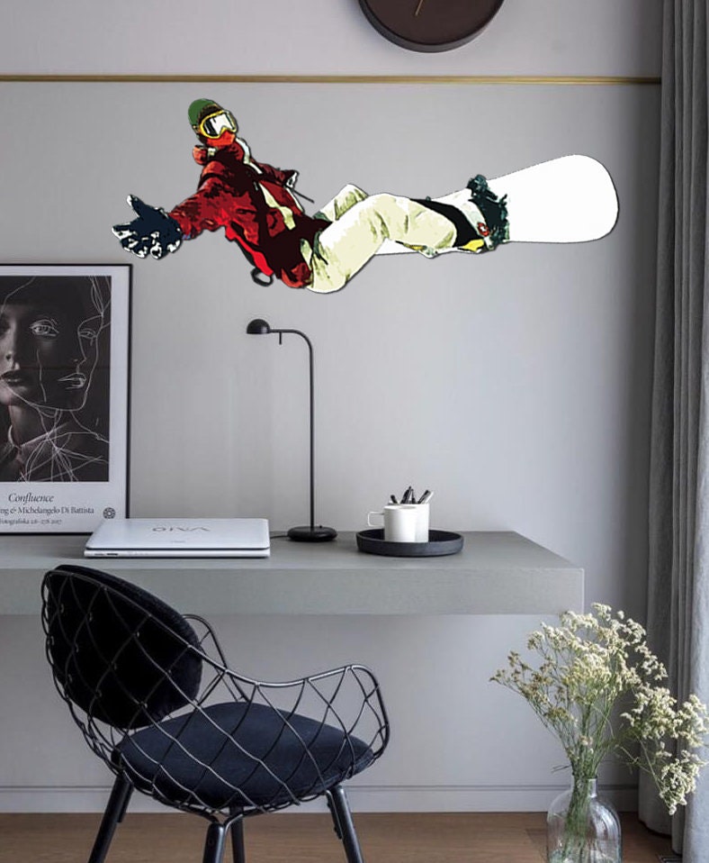 Snowboarding Sticker, Snowboarding Decal, Snowboarding Wall Decor