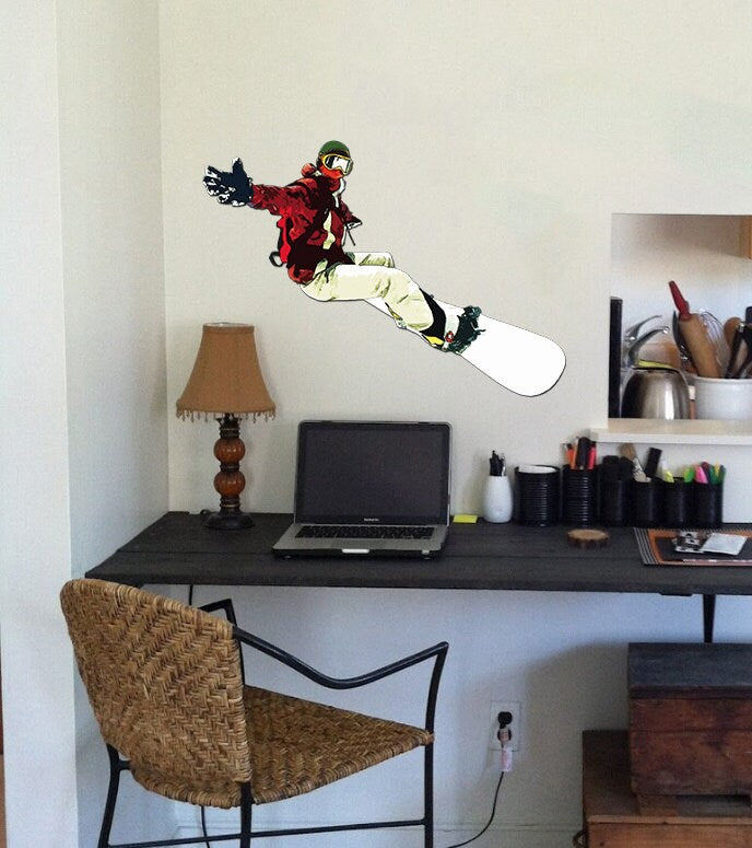 Snowboarding Sticker, Snowboarding Decal, Snowboarding Wall Decor