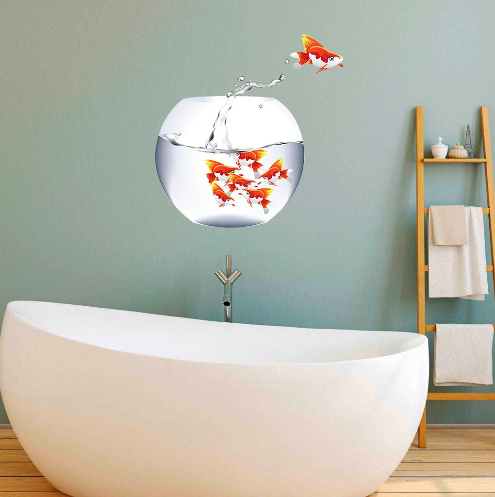 Gold Fish Decal, Gold Fish Sticker, Gold Fish Wall Decor