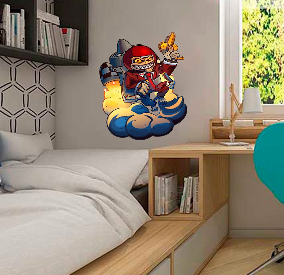 Space Monkey Decal, Space Monkey Sticker, Space Monkey Wall Decor