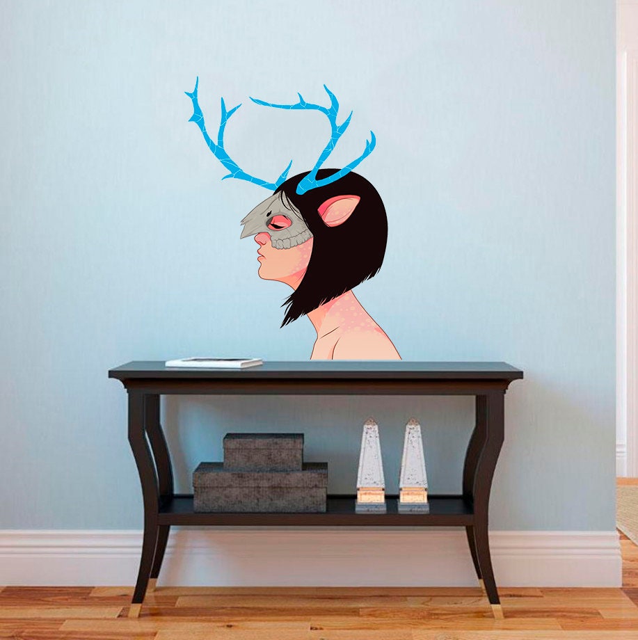 Deer Elf Decal, Deer Elf Sticker, Deer Elf Wall Decor