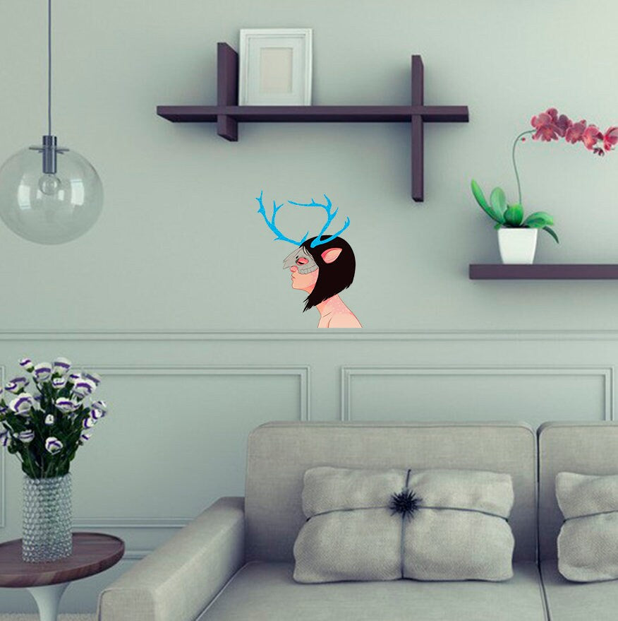 Deer Elf Decal, Deer Elf Sticker, Deer Elf Wall Decor