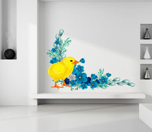 Load image into Gallery viewer, Chick and Flowers Decal, Chick and Flowers Sticker, Chick and Flowers Wall Decal