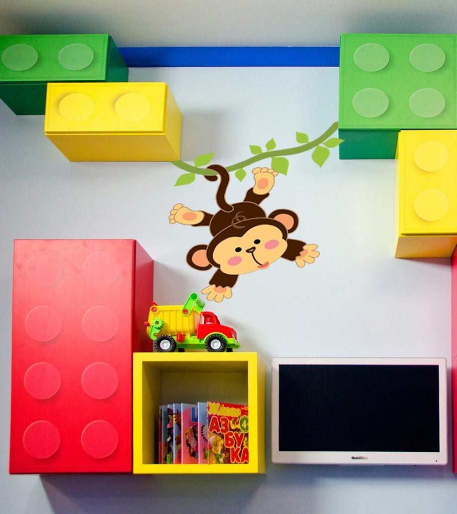 Baby Monkey decal, Baby Monkey Sticker, Monkey Nursery Wall Decal