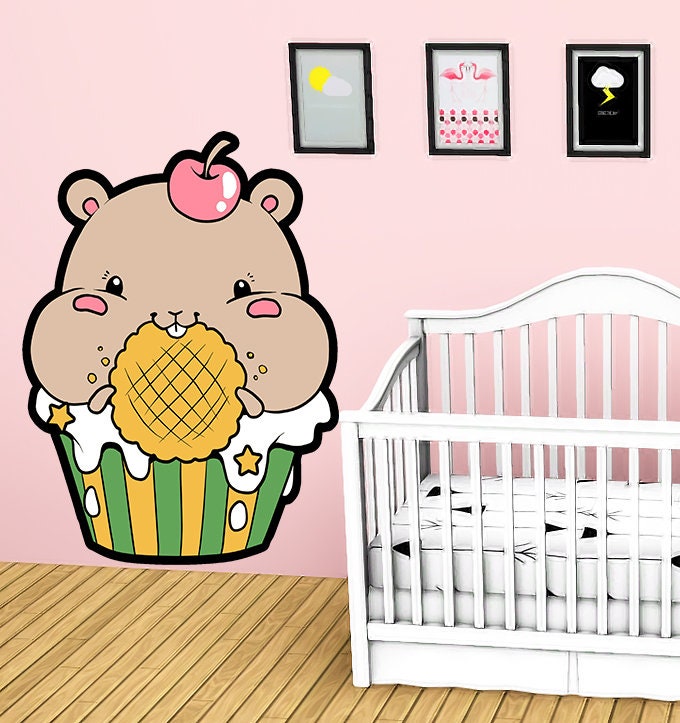 Hamster Nursery Wall Decal, Hamster Sticker, Hamster Wall decor