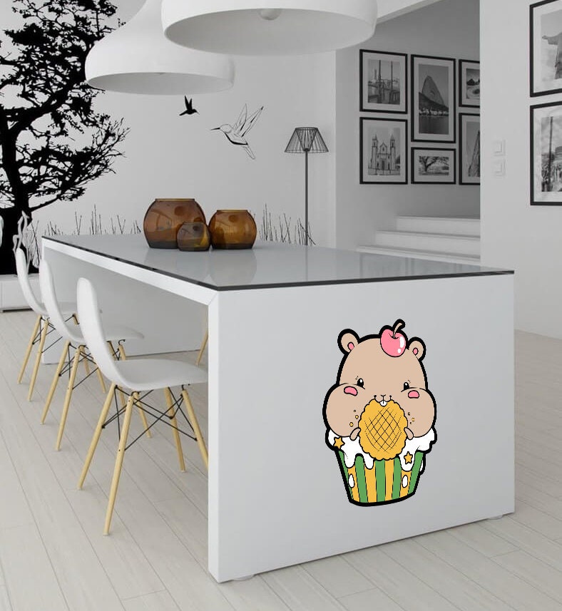 Hamster Nursery Wall Decal, Hamster Sticker, Hamster Wall decor
