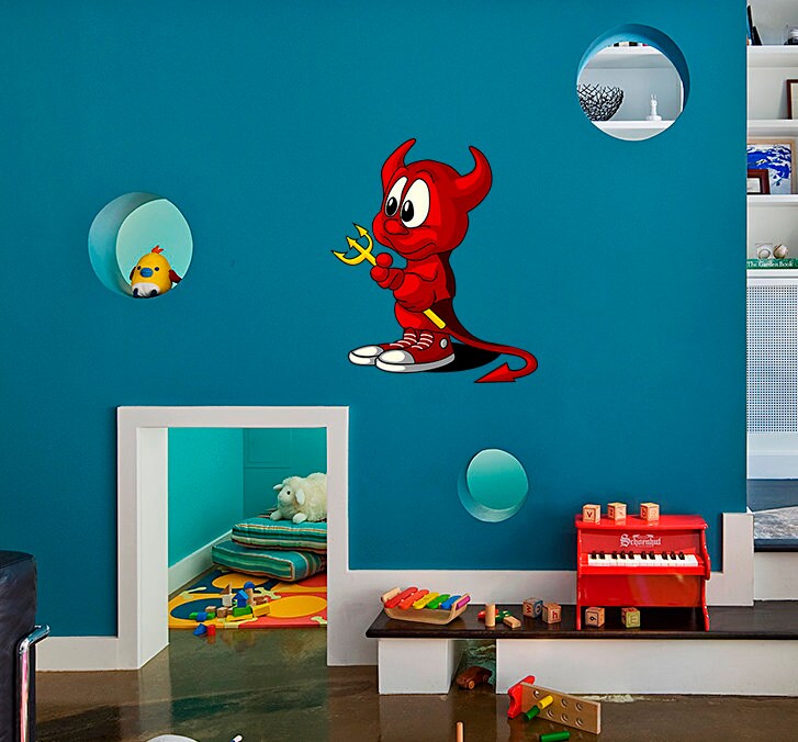 Baby Devil Wall Decal, Baby Devil Wall sticker, Baby Devil wall decor