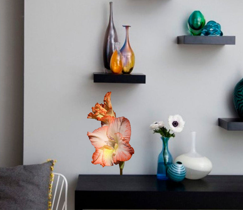 Orange Orchid Wall Decal, Orange Orchid Wall sticker, Orange Orchid wall decor